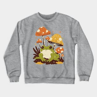 Cute Frog and Mushroom Garden Crewneck Sweatshirt